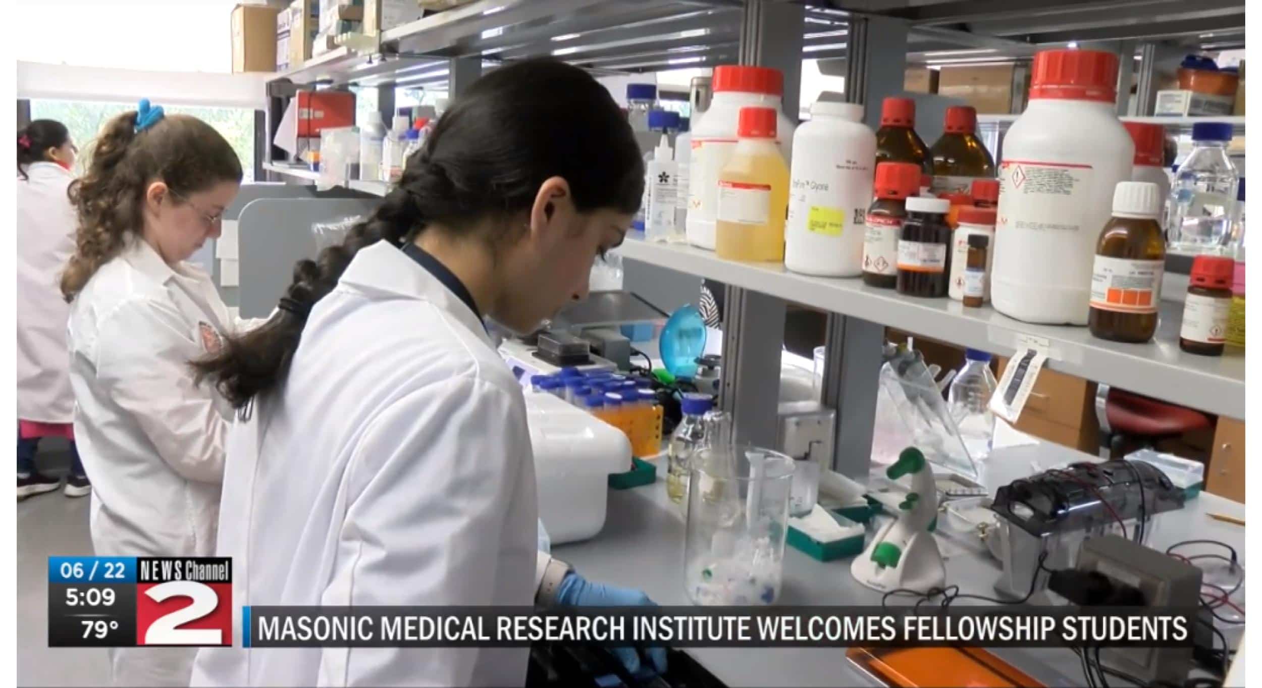 Lab techs working on a scientific project