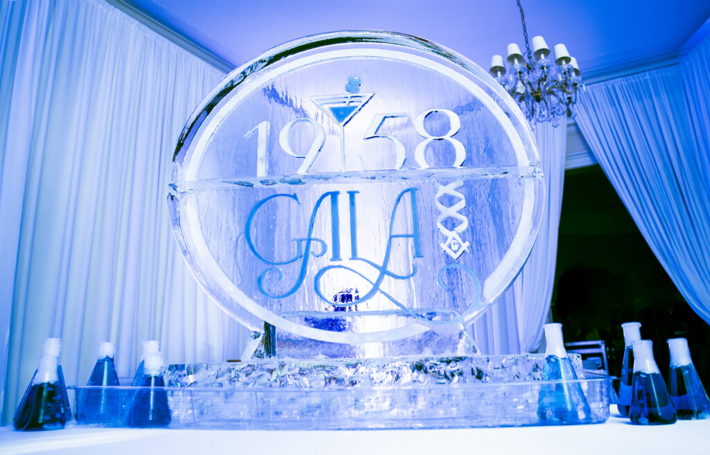 ice sculpture of 1580 gala logo