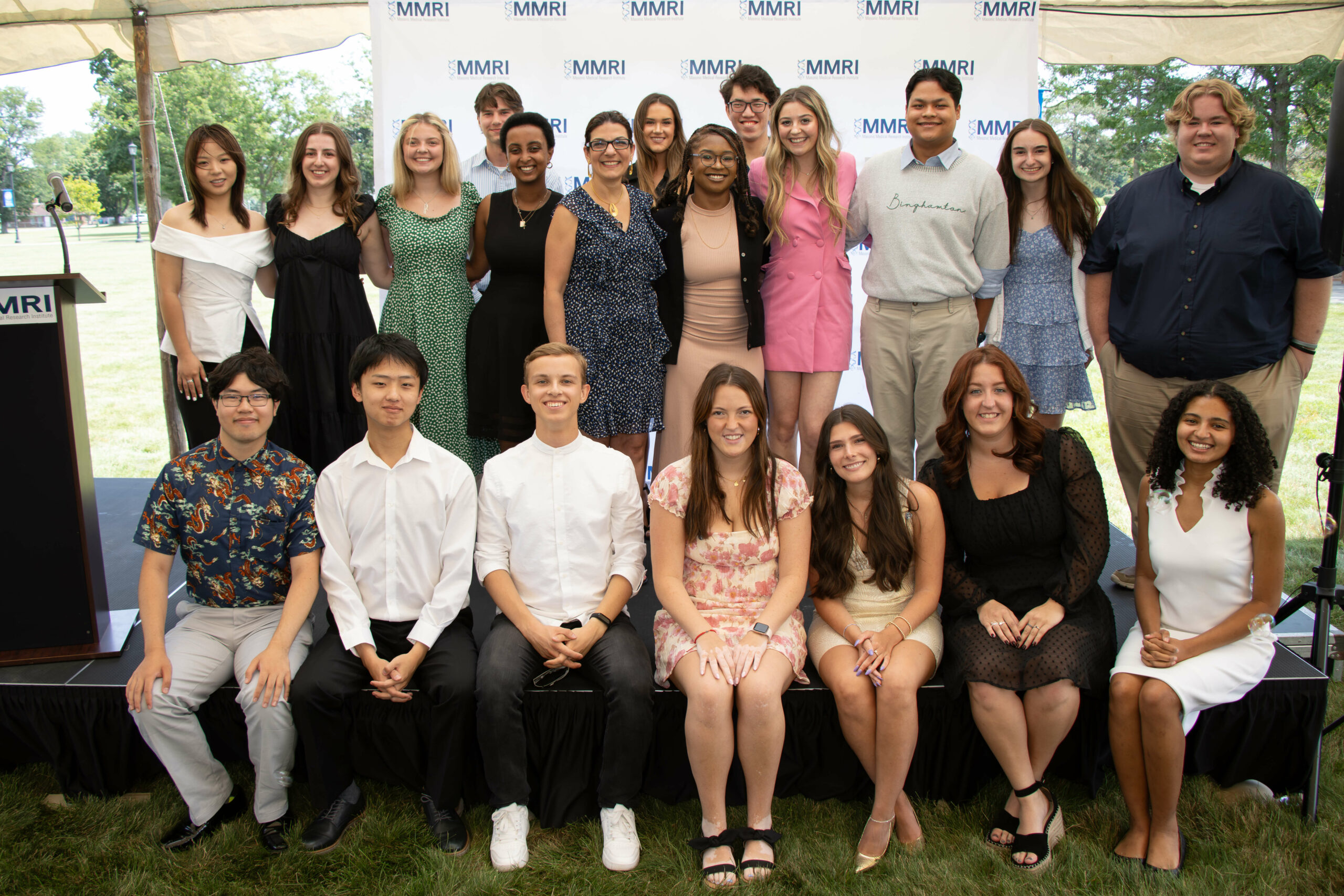 19 Summer Fellows with Dr. Kontaridis for a group photo