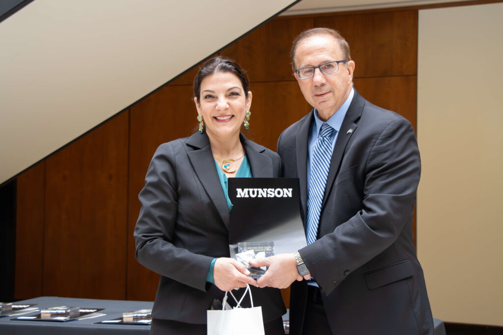 Maria Kontaridis, Ph.D. with Senator Griffo winning the award