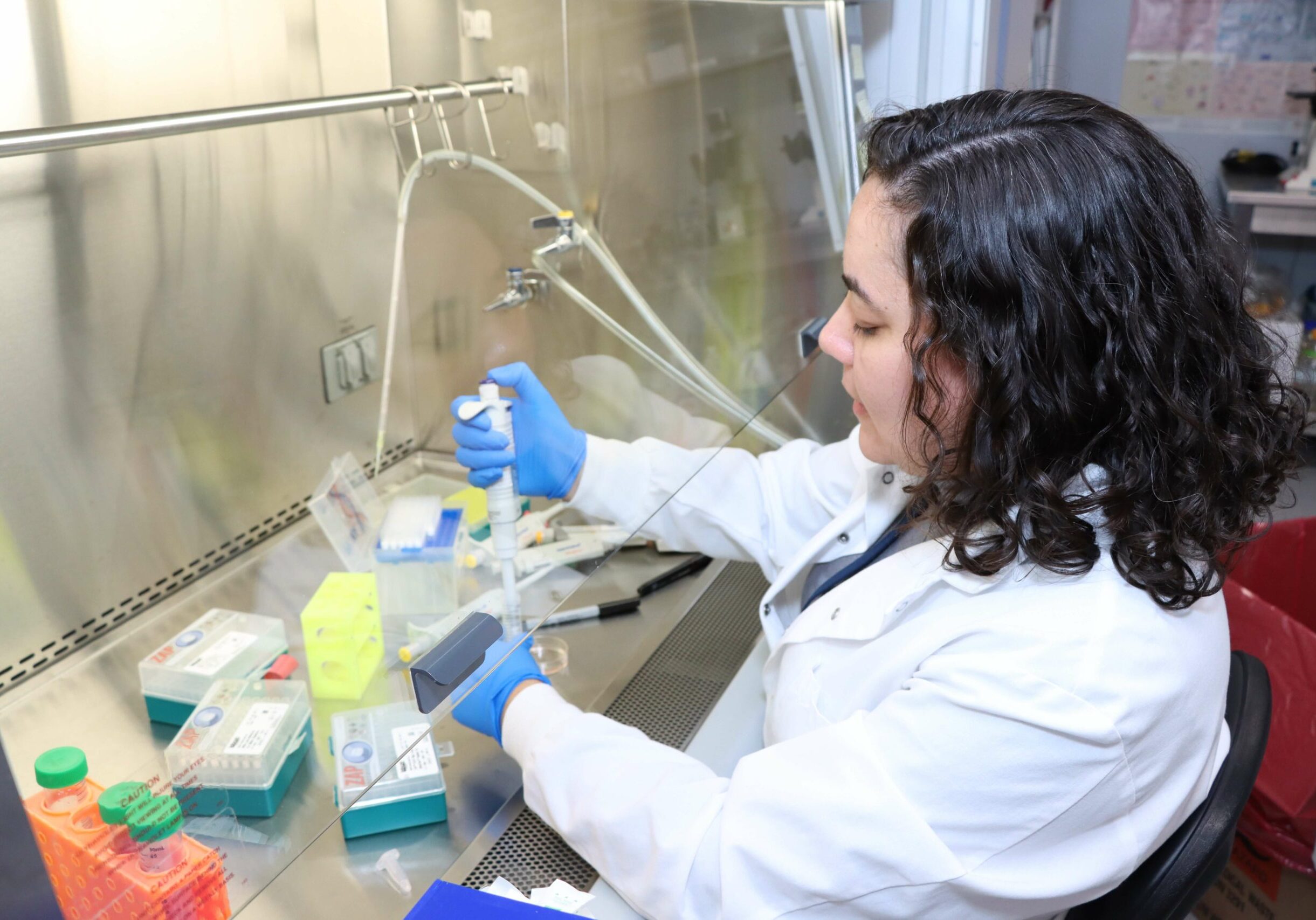 Lab technician working on a lab project.